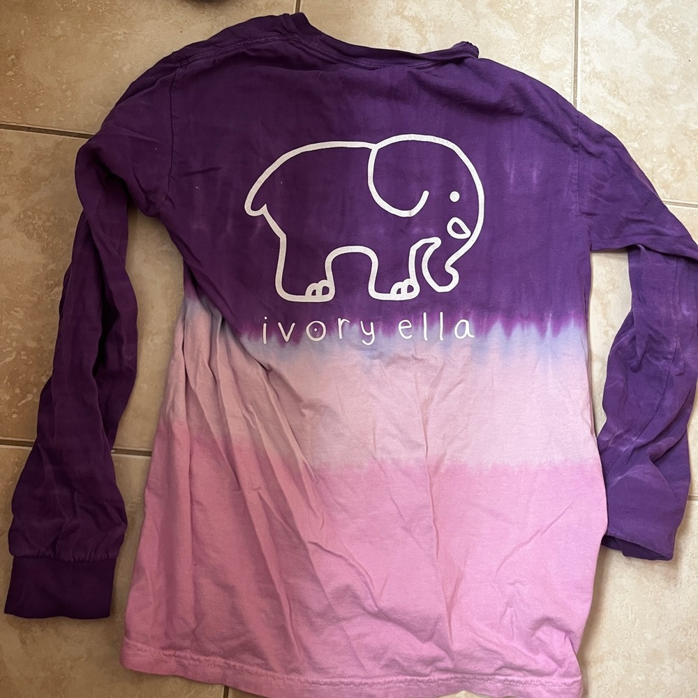Ivory Ella Ombré Long Sleeve Shirt Purple Size Small